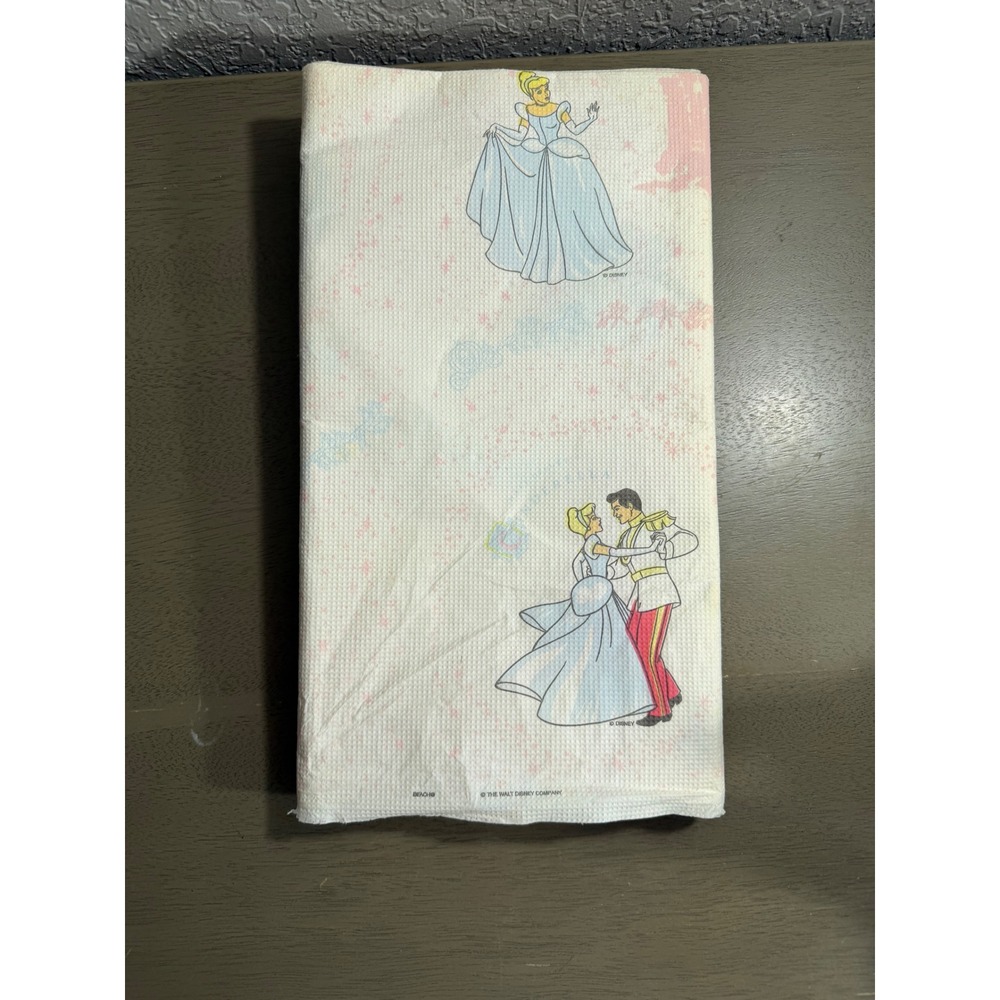 Vintage Disney Cinderella Paper Tablecloth Beacho Walt Disney Co 52x88 Retro